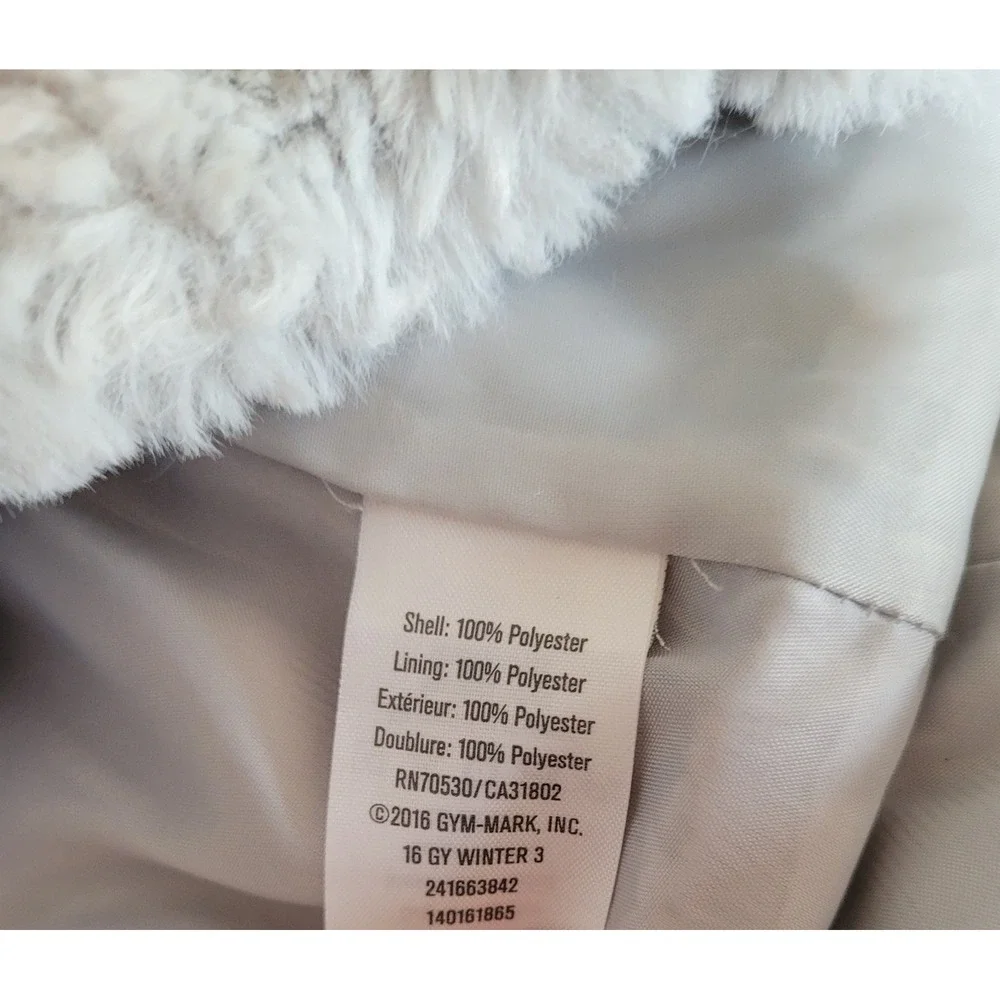 Gymboree Faux Fur Vest Sleeveless Button Up Gray Toddler Girl 18-24‎ Months #5
